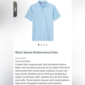 NEW French Toast size 10-12 blue performance polos